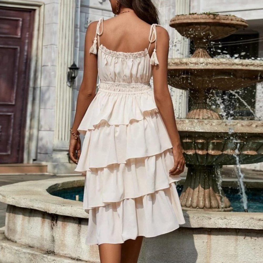 Layered Cami Dress Beige - Picture 3 of 6